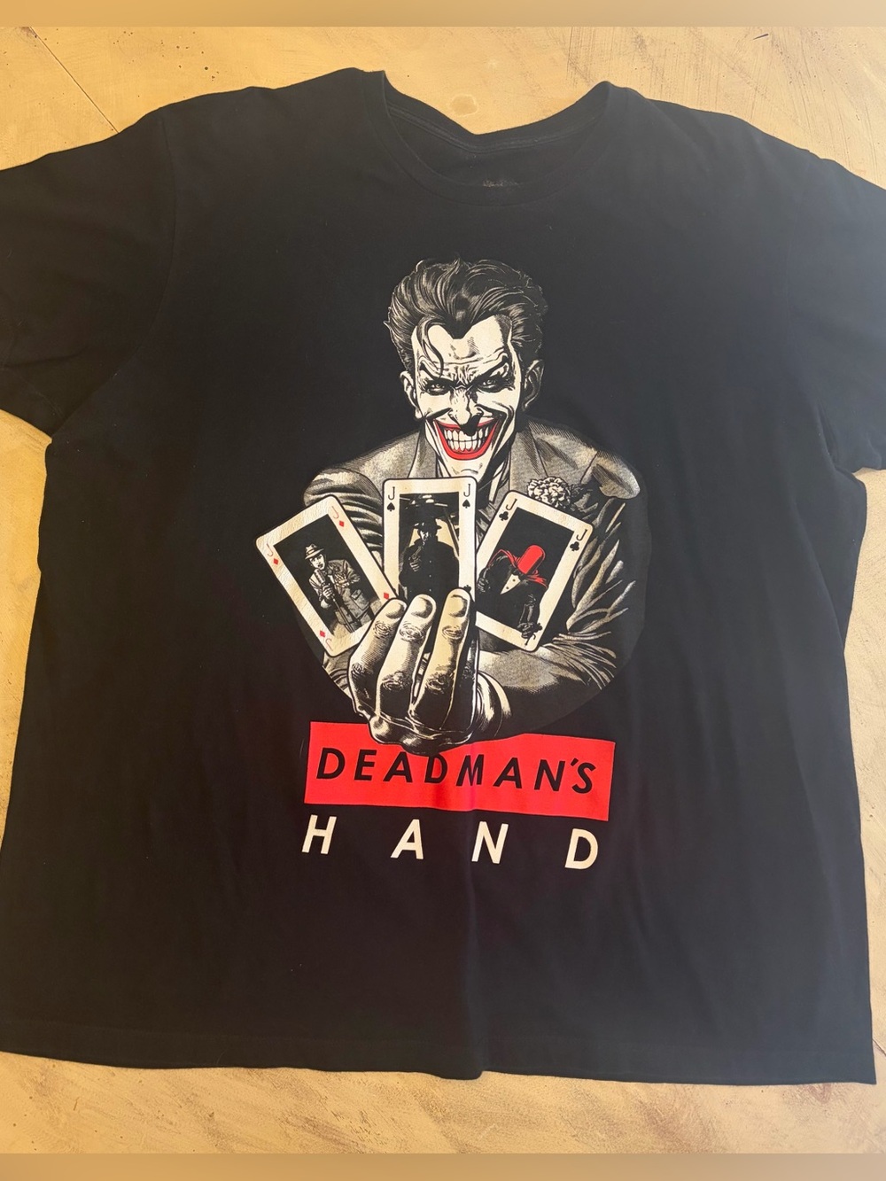 Batman Movie The Joker "DEADMAN'S HAND" DC Comics Adult T Shirt Men's Size XL